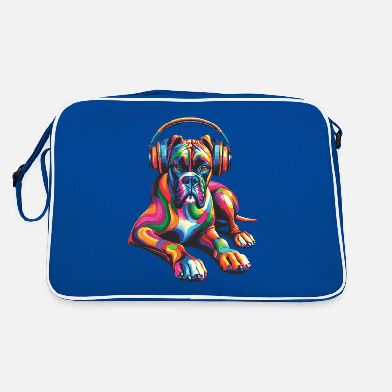 Coloré Pop Art casque Boxer chien Boxers Sac Retro