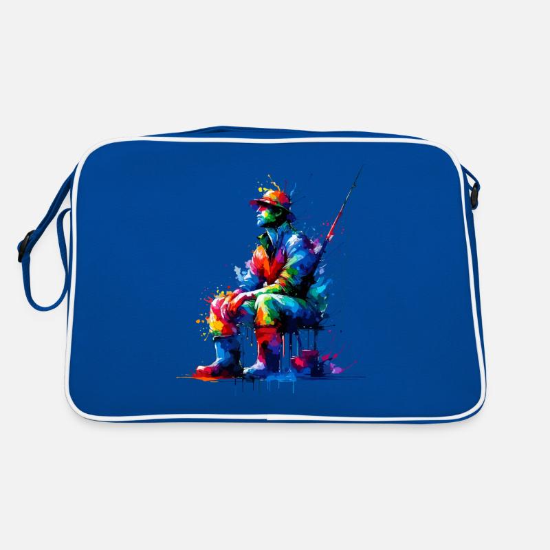 Splash Art coloré pêche sur glace pêcheur de poisson Sac Retro
