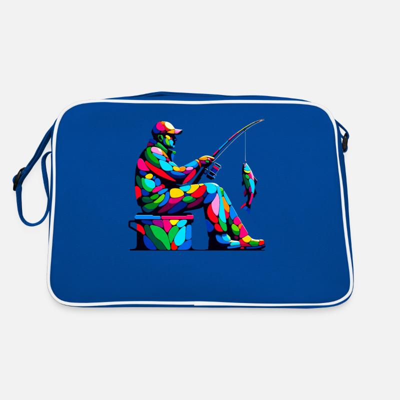 Coloré Pop Art Pêche Sur Glace Poisson Pêcheur Pêcheur Sac Retro