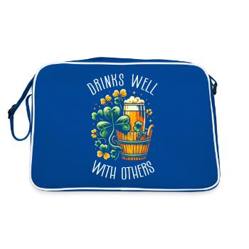 Se boit bien avec les autres Shamrock de la Saint-Patrick - Sac Retro - bleu/blanc - Dos