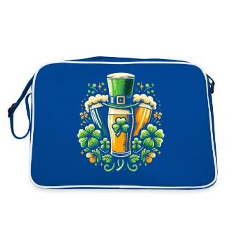 Shamrock irlandais St Patricks Boire de la bière - Sac Retro - bleu/blanc - Dos