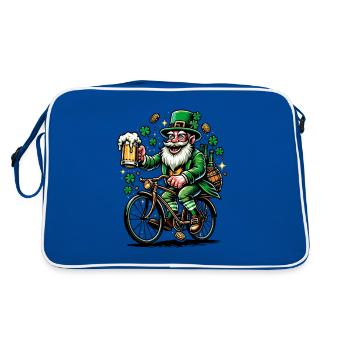 Shamrock irlandais St Patricks Boire de la bière - Sac Retro - bleu/blanc - Dos
