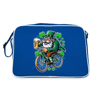 Shamrock irlandais St Patricks Boire de la bière - Sac Retro - bleu/blanc - Dos