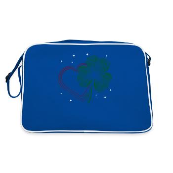 Shamrock coeur St Patricks Day manigances Saint - Sac Retro - bleu/blanc - Dos