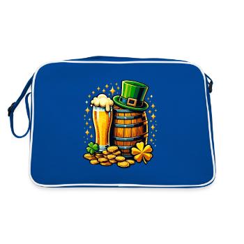 Shamrock irlandais St Patricks Boire de la bière - Sac Retro - bleu/blanc - Dos