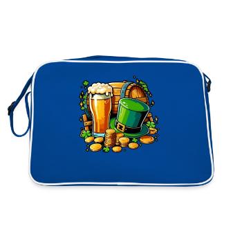 Shamrock irlandais St Patricks Boire de la bière - Sac Retro - bleu/blanc - Dos