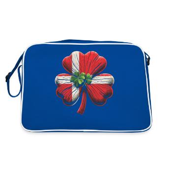 Kleeblatt Dänemark Flagge St. Patrick St. Patricks - Retro Tasche - Blau/Weiß - Hinten