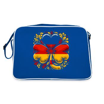 Kleeblatt Deutschland Flagge St. Patrick St. Patricks - Retro Tasche - Blau/Weiß - Hinten