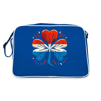 Kleeblatt Niederlande Flagge Saint Patrick St - Retro Tasche - Blau/Weiß - Hinten