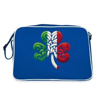 Shamrock Italie drapeau Saint Patrick St Patricks jour - Sac Retro - bleu/blanc - Dos