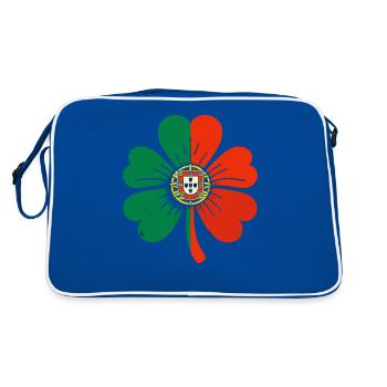 Trèfle Portugal drapeau Saint Patrick St Patricks jour - Sac Retro - bleu/blanc - Dos
