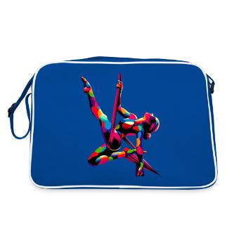Farbenfroher Pop-Art-Luftseiden-Yoga-Luftakrobaten - Retro Tasche - Blau/Weiß - Hinten