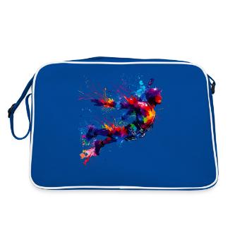 Splash Art Bungee Jumping Bungy Bungee Jumper - Retro Tasche - Blau/Weiß - Hinten