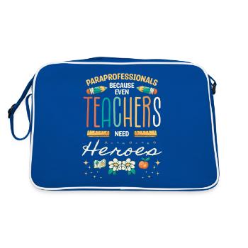 Paraprofessionelle, weil auch Lehrer - Retro Tasche - Blau/Weiß - Hinten
