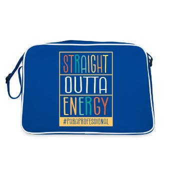 Straight Outta Energy Paraprofessional Parapro - Retro Tasche - Blau/Weiß - Hinten