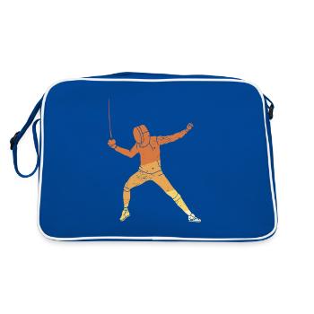Fechtsport Schwert Fechter Trainer - Retro Tasche - Blau/Weiß - Hinten