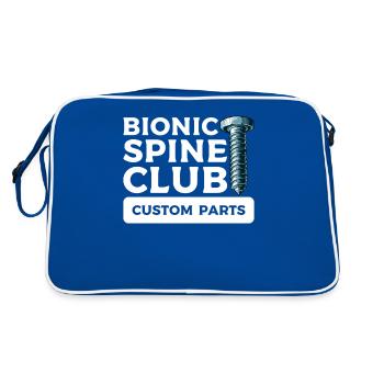 Bionic Spine Club Wirbelsäulenversteifung Rücken Wirbelsäule - Retro Tasche - Blau/Weiß - Hinten