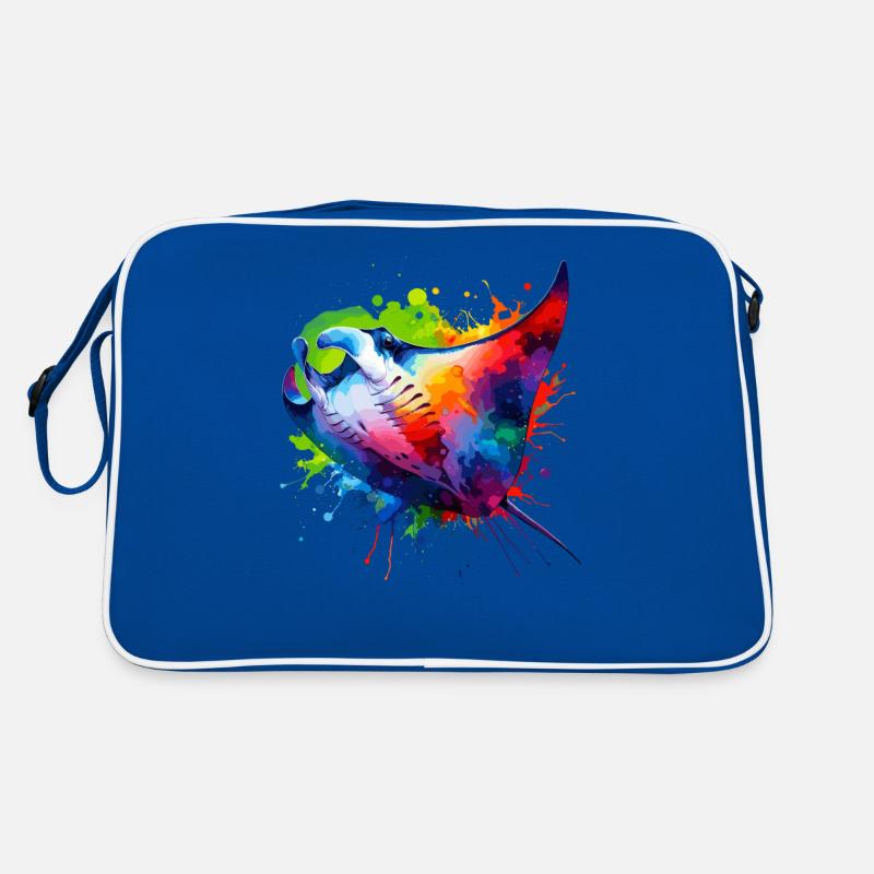 Colorful Splash Art Stingray Fish Stingrays Retro Bag