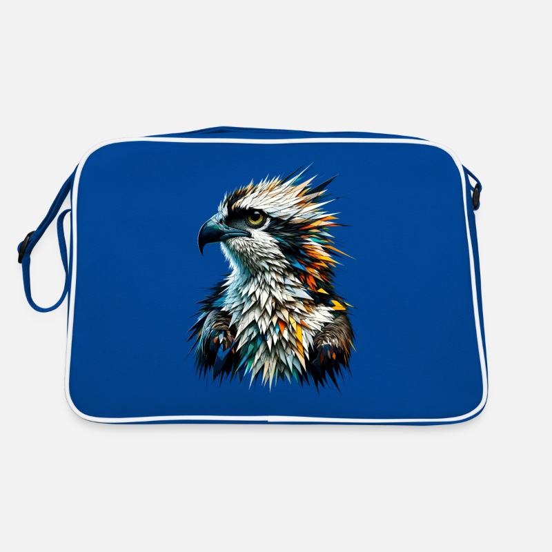 Polygon Art Osprey Sea Hawk Ospreys - Retro Bag - blue/white