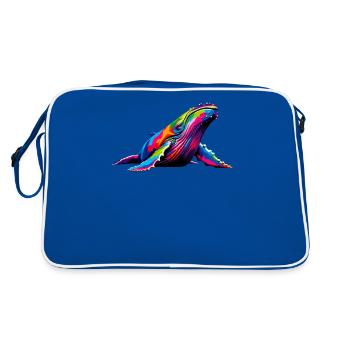 Colorful Pop Art Humpback Whale Humpback Whales - Retro Bag - blue/white - Back