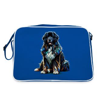Polygon Art Terre-Neuve Chien Newfie - Sac Retro - bleu/blanc - Dos