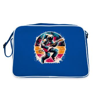 Astronaute rétro jouant de la guitare électrique - Sac Retro - bleu/blanc - Dos