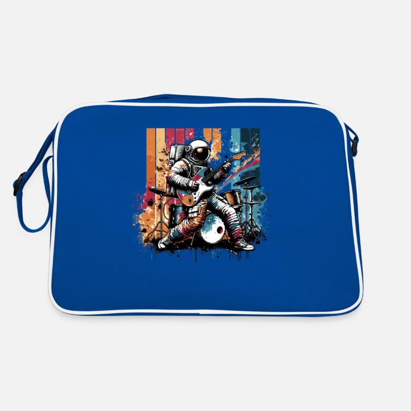 Retro Astronaut Playing Electric Guitar Guitars Retro Bag