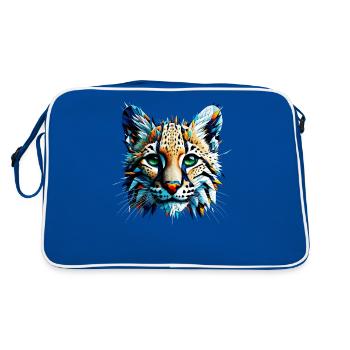 Polygone Art Ocelot Ocelots Nain Léopard - Sac Retro - bleu/blanc - Dos