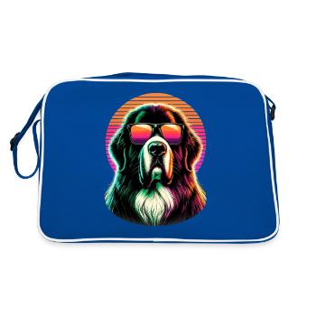 Lunettes de soleil rétro coucher de soleil Terre-Neuve chien Newfie - Sac Retro - bleu/blanc - Dos