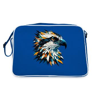 Polygone Art Balbuzard Balbuzard Sea Hawk Balbuzards - Sac Retro - bleu/blanc - Dos