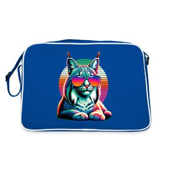 Retro Sunset Sunglasses Bobcat Lynx Bobcats - Retro Bag - blue/white - Back