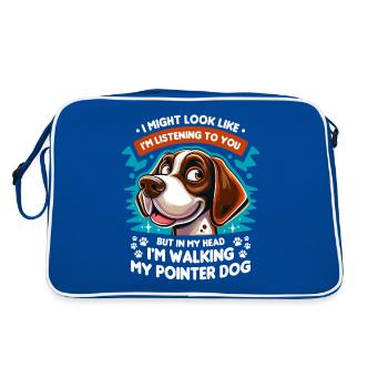 I Might Look Like I'm Listening English Pointer - Retro Bag - blue/white - Back
