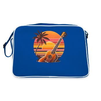 Retro Beach Sunset Ukulele Uke Player Instrument - Retro Bag - blue/white - Back