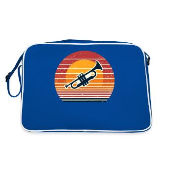 Trompette Musique Fanfare Trompettiste Jazz - Sac Retro - bleu/blanc - Dos