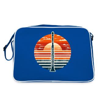 Oboe Music Marching Band Orchestra Oboist Musician - Retro Bag - blue/white - Back