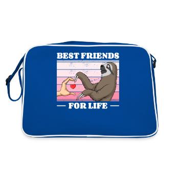 Paresseux paresseux ours amant ami paresseux - Sac Retro - bleu/blanc - Dos