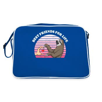 Paresseux paresseux ours amant ami paresseux - Sac Retro - bleu/blanc - Dos