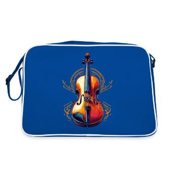 Cello Instrument Orchestra Cellist Musician - Retro Bag - blue/white - Back