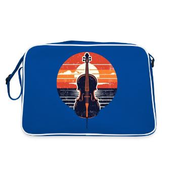 Retro Cello Instrument Orchestra Cellist Musician - Retro Bag - blue/white - Back