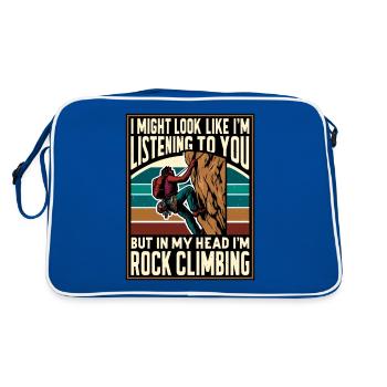Rock Climbing Climb Outdoor Mountain Rock Climber - Retro Bag - blue/white - Back