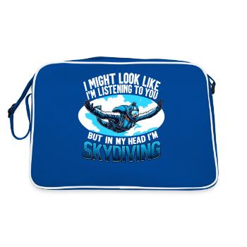 Skydiving Skydive Sky Parachuting Skydiver - Retro Bag - blue/white - Back