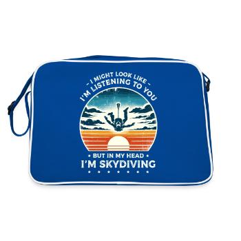 Polygon Art Skydiving Skydive Skydiver Parachuting - Retro Bag - blue/white - Back