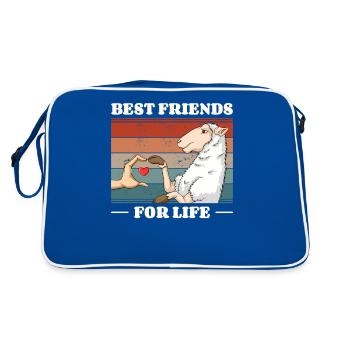 Retro Sheep Lover Friend Lamb Lambs - Retro Bag - blue/white - Back