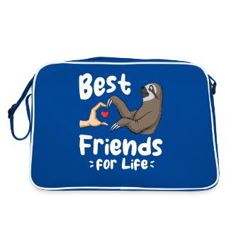 Paresseux paresseux ours amant ami paresseux - Sac Retro - bleu/blanc - Dos