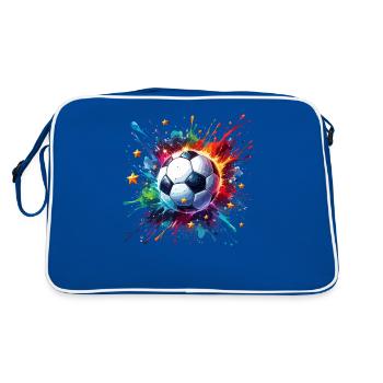 Splash Art Joueur de football Sports Football - Sac Retro - bleu/blanc - Dos