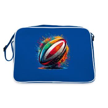 Splash Art Rugby Sports Joueur de football américain - Sac Retro - bleu/blanc - Dos