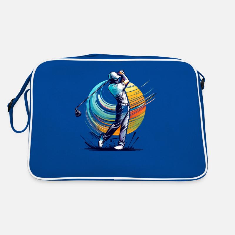 Golfer Golfspieler Golfer Golfer - Retro Tasche - Blau/Weiß