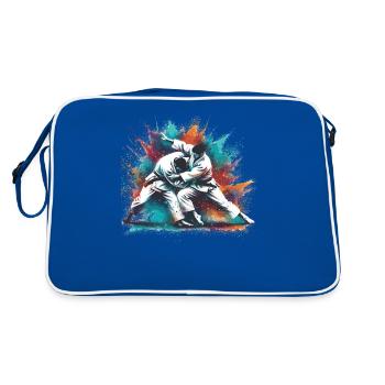Arts martiaux d’artistes martiaux de judo colorés - Sac Retro - bleu/blanc - Dos