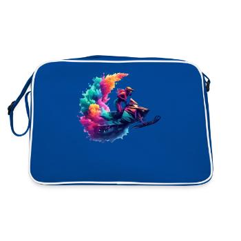 Motoneige Neige Hiver Motoneige Motoneigiste - Sac Retro - bleu/blanc - Dos