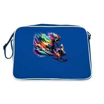 Motoneige Neige Hiver Motoneige Motoneigiste - Sac Retro - bleu/blanc - Dos